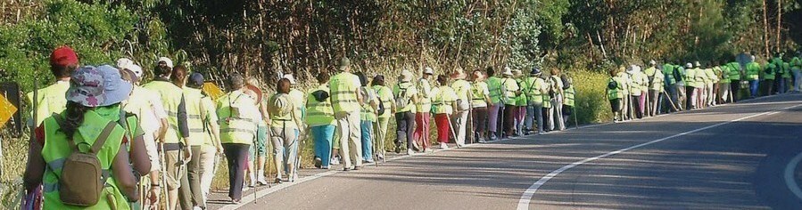 Peregrinos a caminho de Fátima